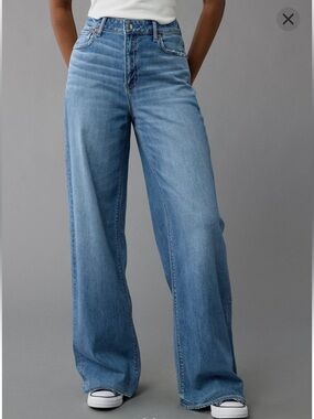 American Eagle Outfitters Light Blue Wide-Leg Jeans